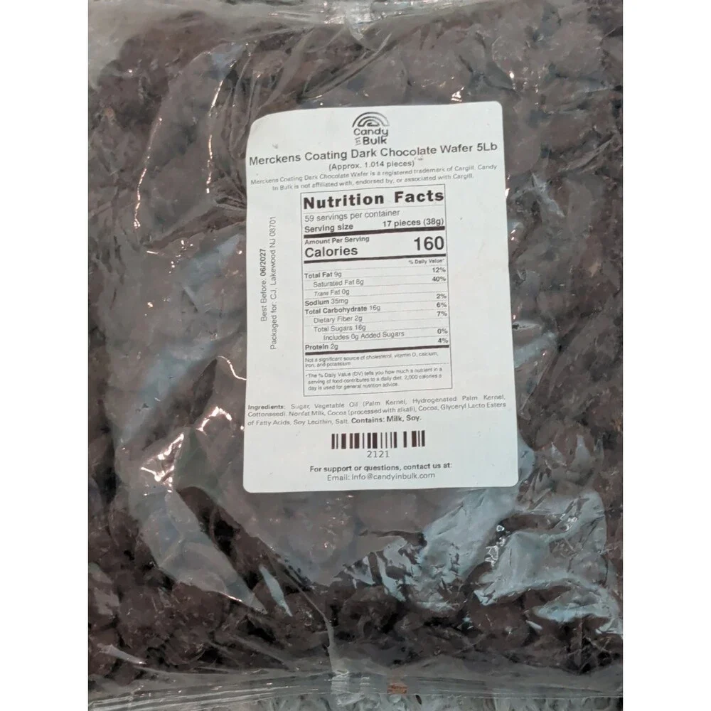 5 Pounds Merckens Dark Chocolate Coating Wafer